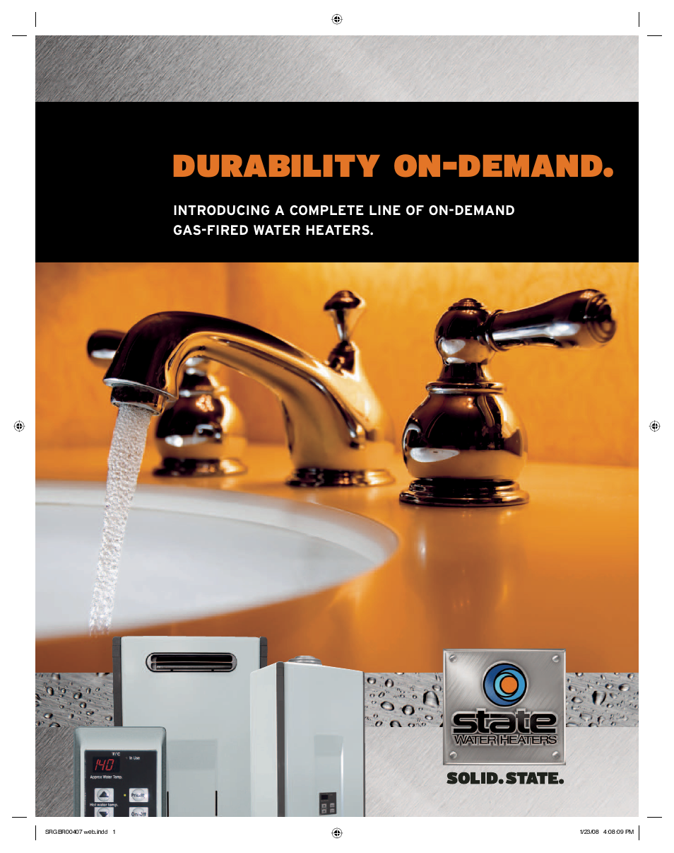 State Industries Gas-Fired Water Heaters User Manual | 4 pages