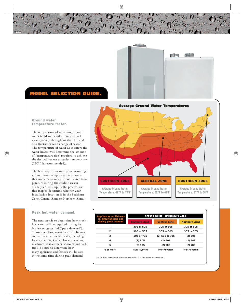Model selection guide | State Industries Gas-Fired Water Heaters User Manual | Page 3 / 4