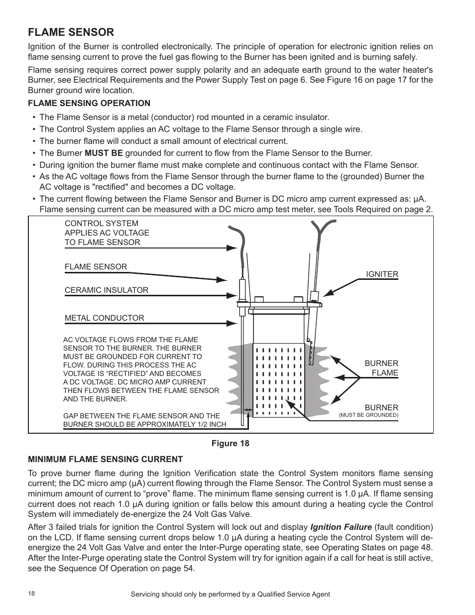 Flame sensor, Flame sensing operation | State Industries SHE50-100PE User Manual | Page 20 / 72