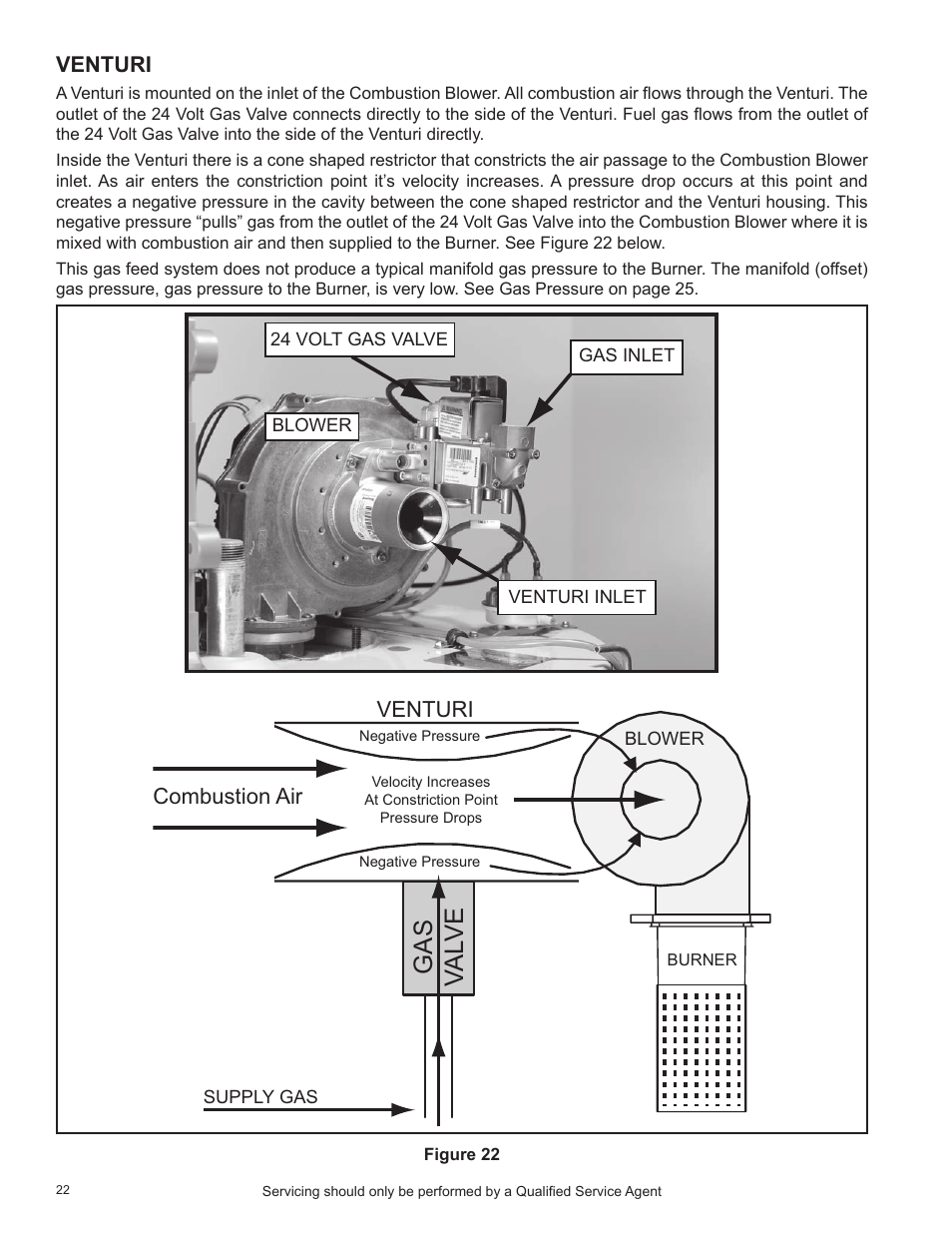 Venturi, Gas val ve, Combustion air venturi | State Industries SHE50-100PE User Manual | Page 24 / 72