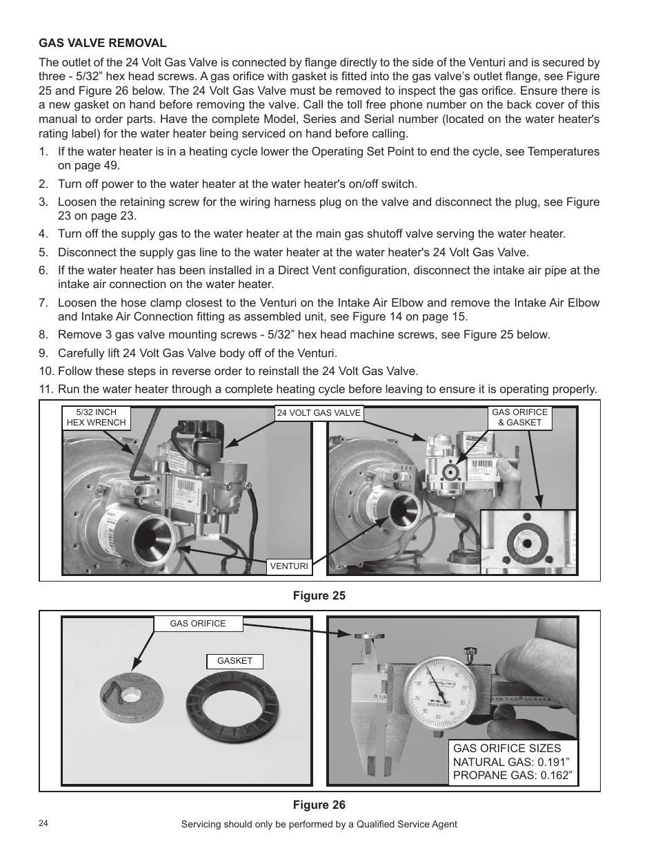 Gas valve removal | State Industries SHE50-100PE User Manual | Page 26 / 72