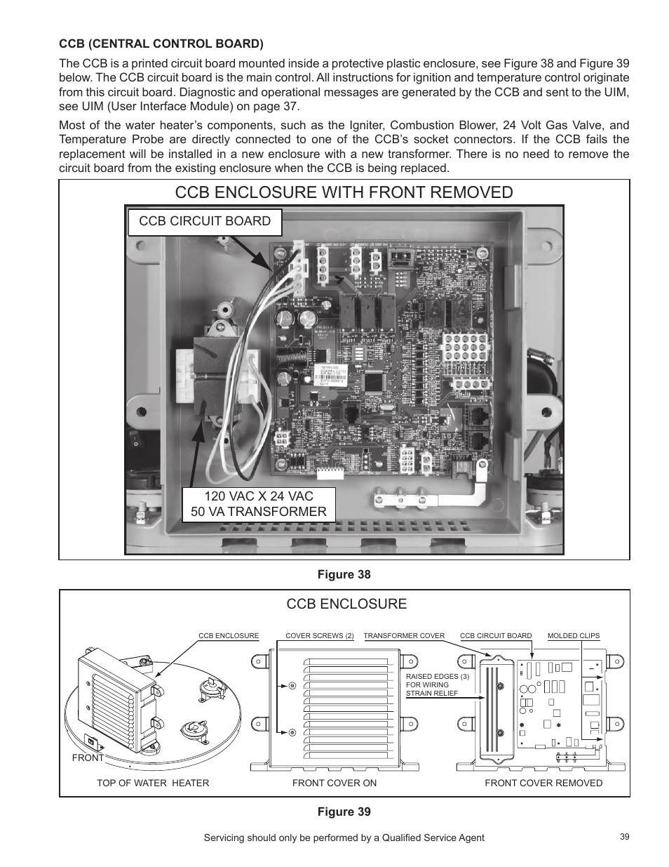 Ccb (central control board), Ccb enclosure with front removed, Ccb enclosure | State Industries SHE50-100PE User Manual | Page 41 / 72