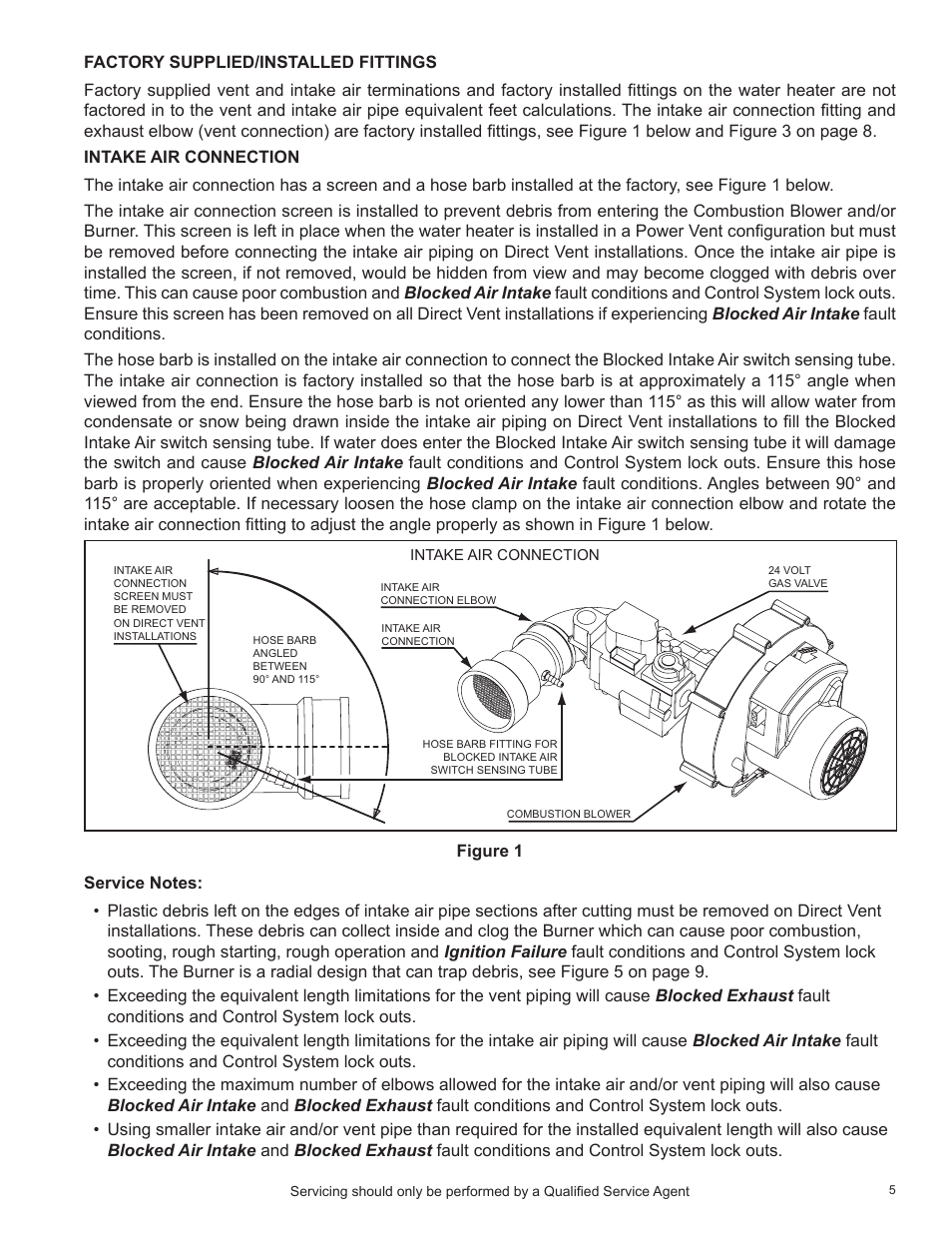 Intake air connection | State Industries SHE50-100PE User Manual | Page 7 / 72