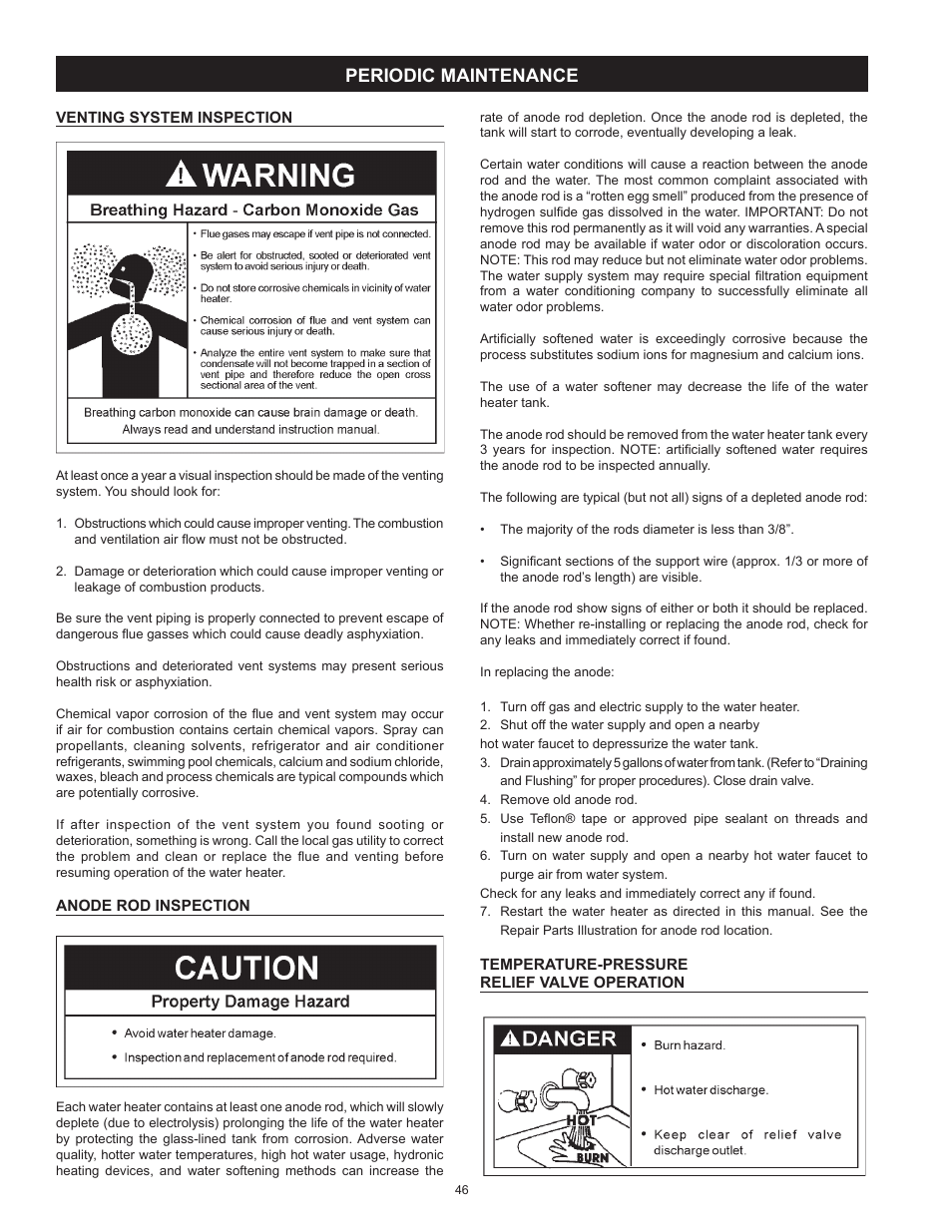 Periodic maintenance | State Industries Premier Power Vent DV Series GP6 50 HTPDT 121 Series User Manual | Page 46 / 60