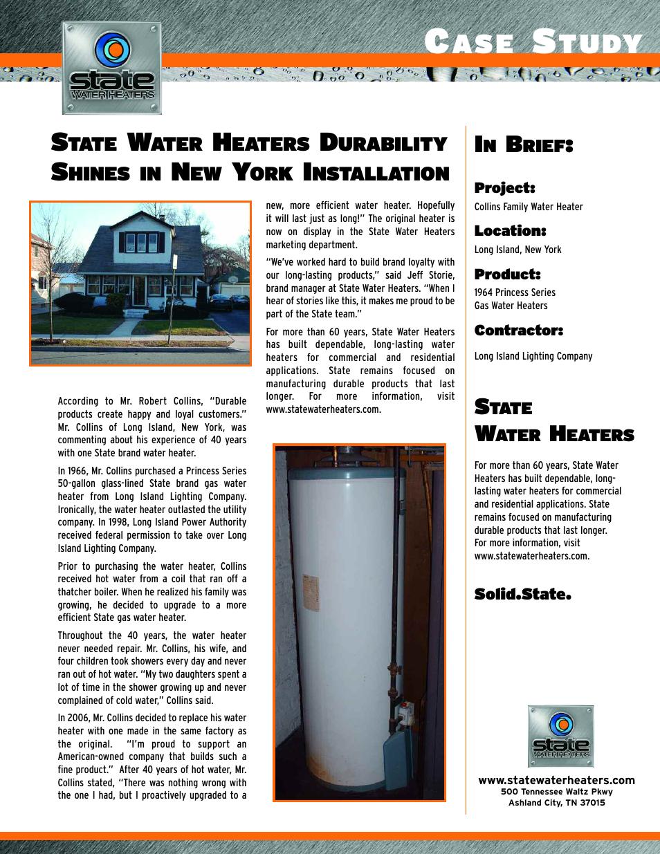 State Industries Collins User Manual | 1 page