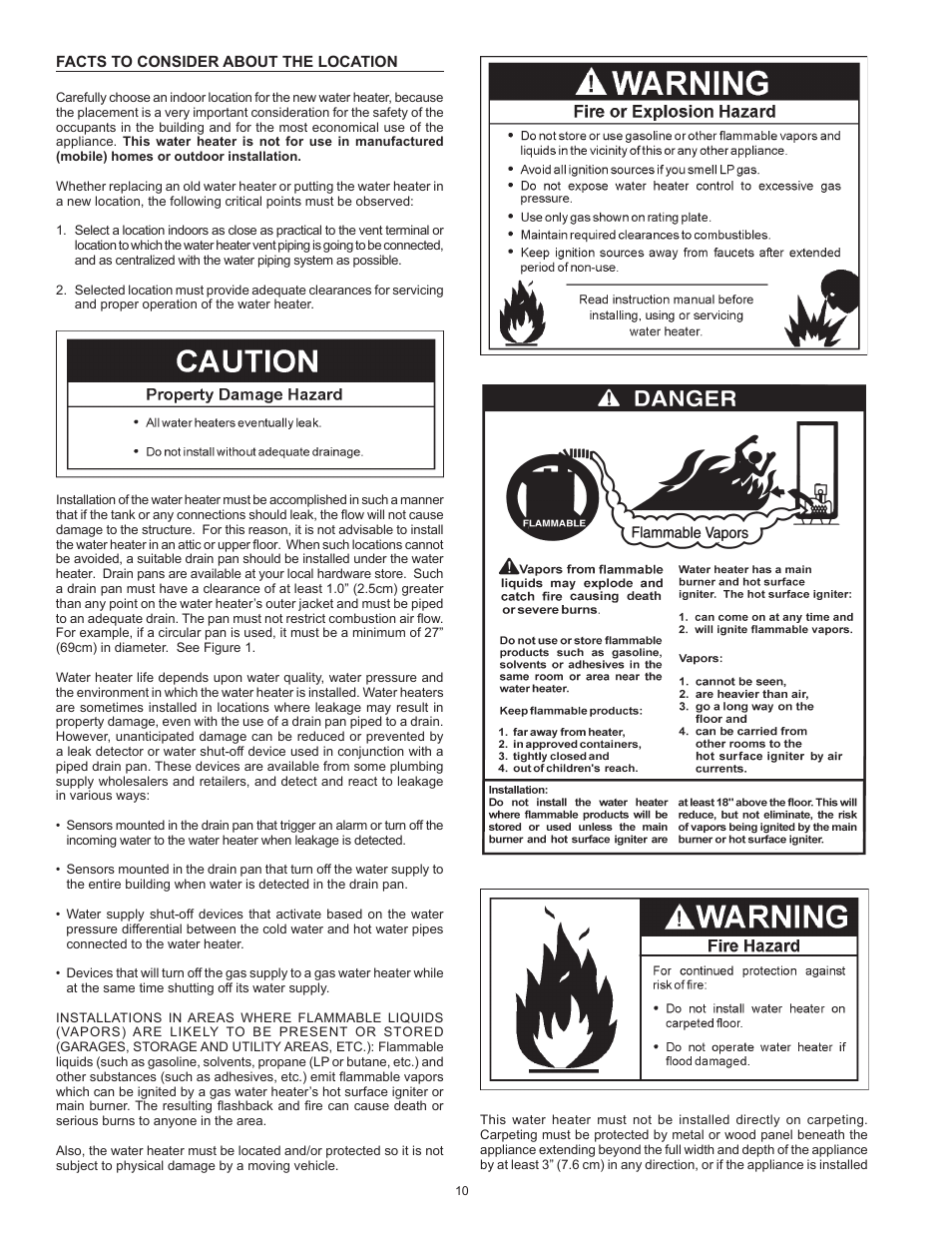 State Industries Power Vent/Power Direct Vent Gas Models User Manual | Page 10 / 44
