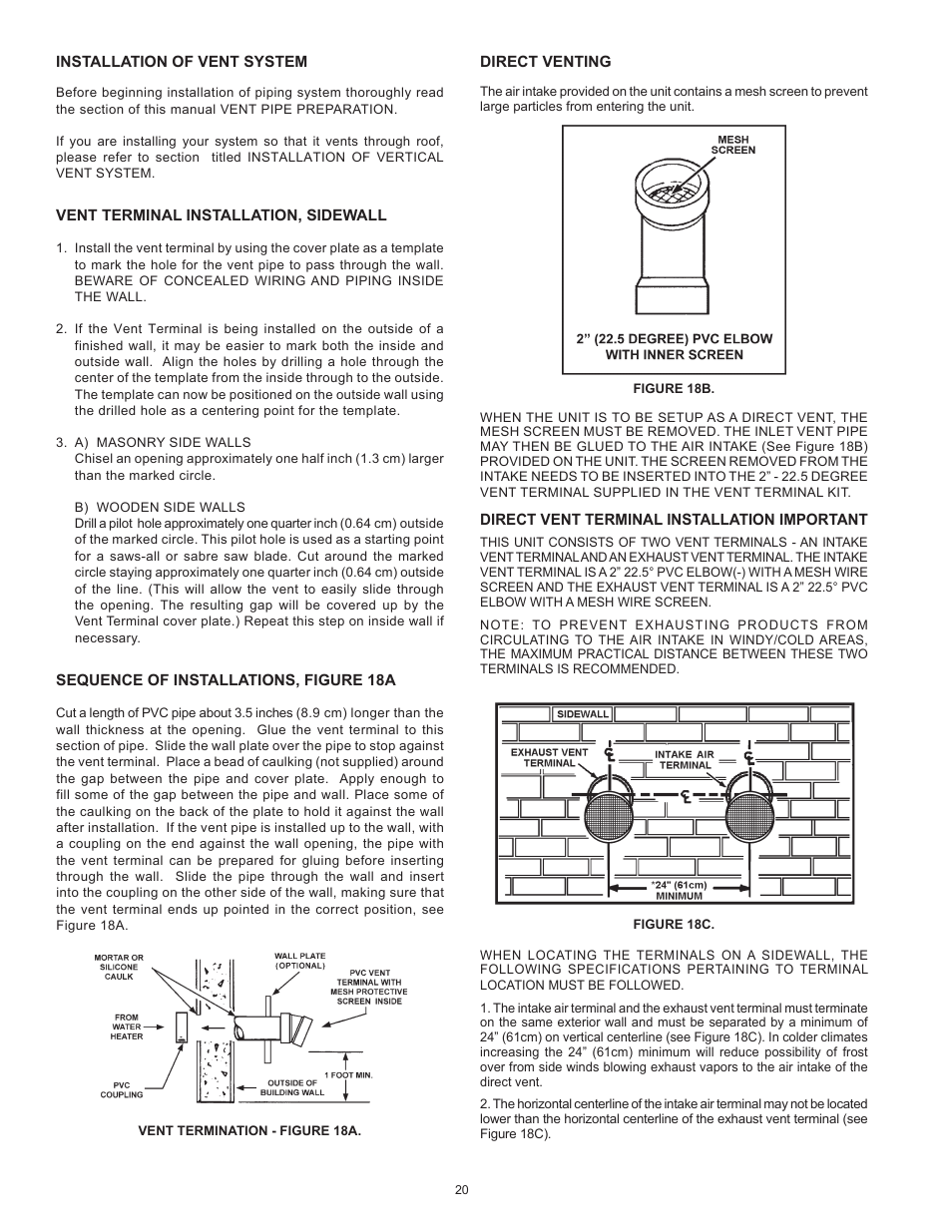 State Industries Power Vent/Power Direct Vent Gas Models User Manual | Page 20 / 44