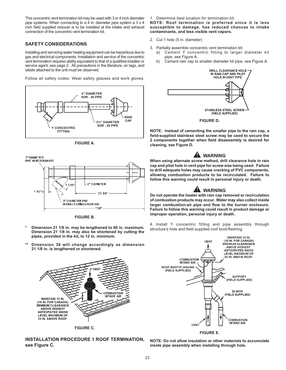 State Industries Power Vent/Power Direct Vent Gas Models User Manual | Page 23 / 44