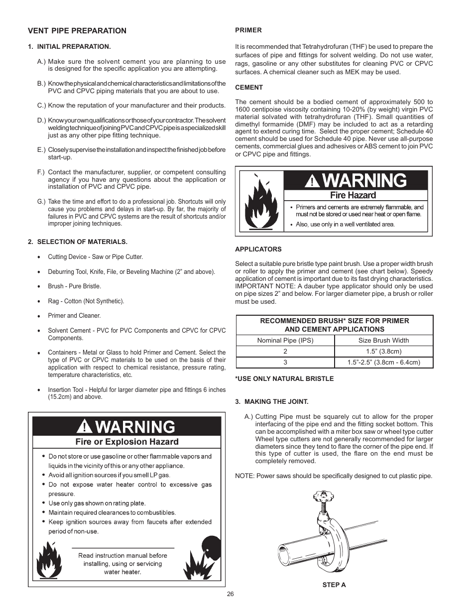 State Industries Power Vent/Power Direct Vent Gas Models User Manual | Page 26 / 44