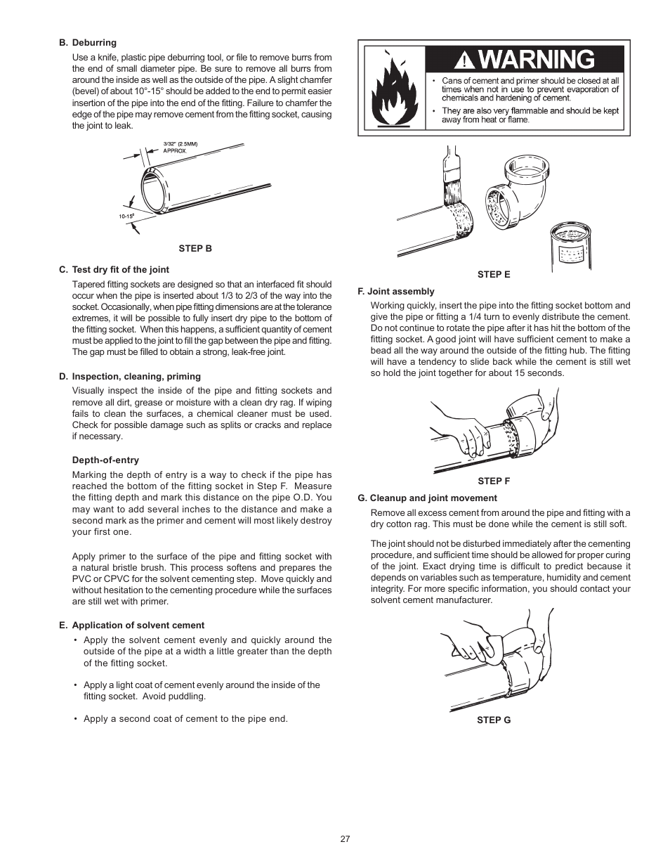 State Industries Power Vent/Power Direct Vent Gas Models User Manual | Page 27 / 44