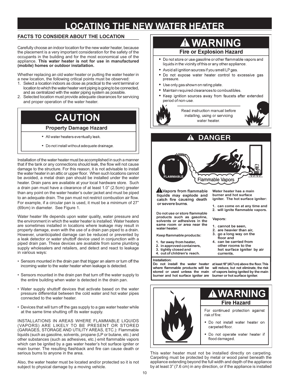Locating the new water heater | State Industries 197425-004 User Manual | Page 10 / 40