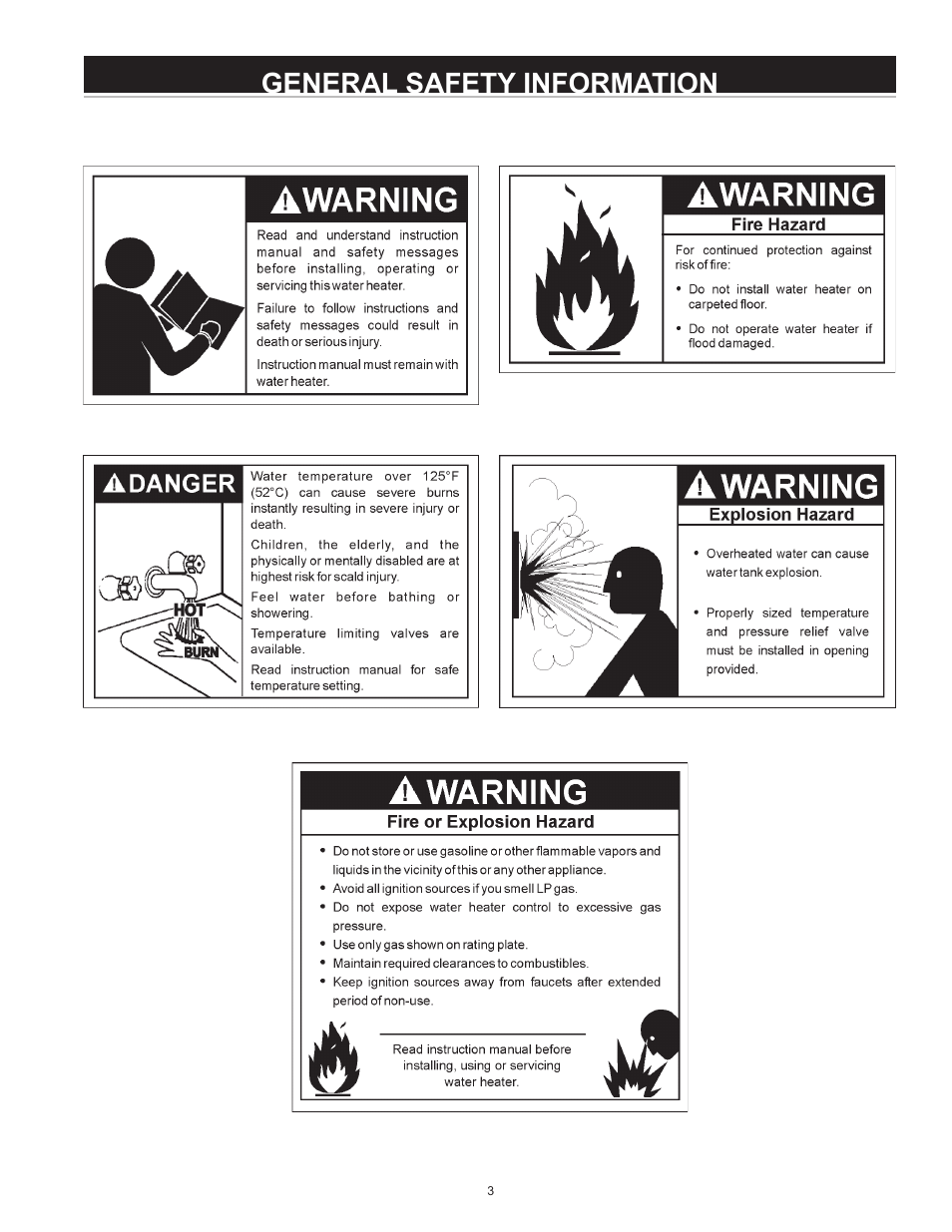 General safety information | State Industries 197425-004 User Manual | Page 3 / 40