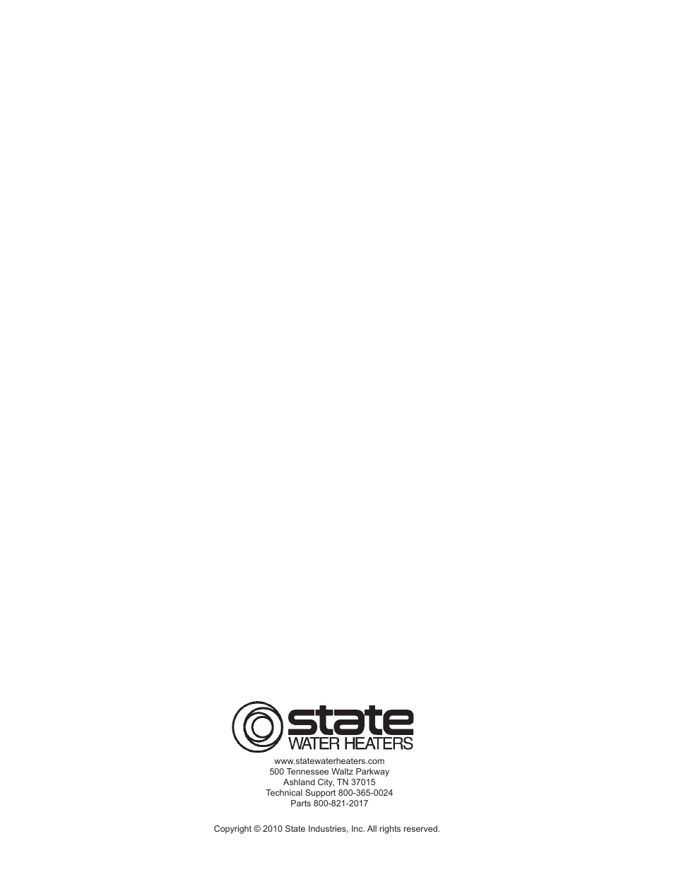 State Industries 197425-004 User Manual | Page 40 / 40
