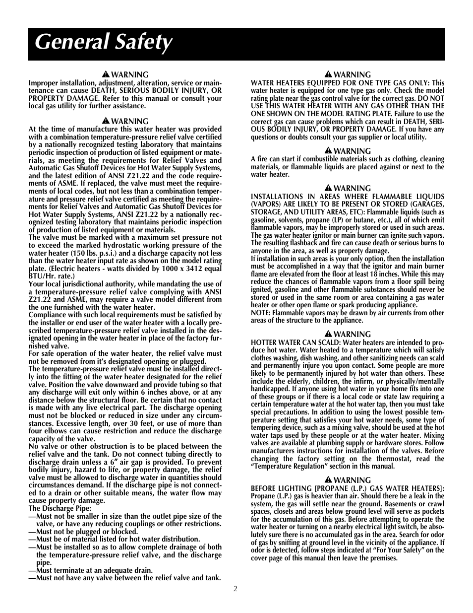 General safety | State SDV 75 70 NE/PE User Manual | Page 2 / 40