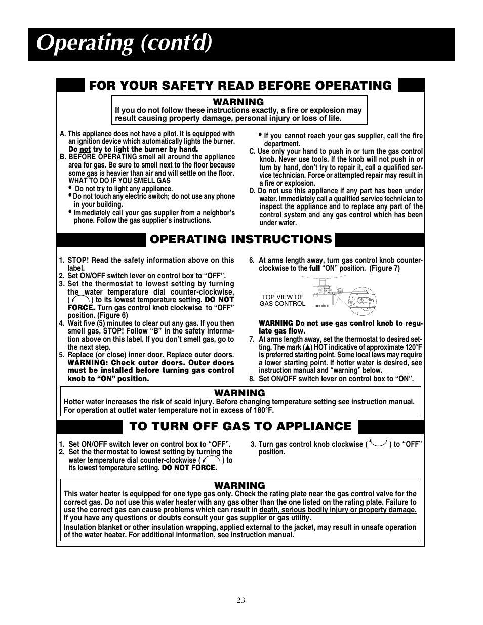 Operating (cont’d), For your safety read before operating, Operating instructions | State SDV 75 70 NE/PE User Manual | Page 23 / 40