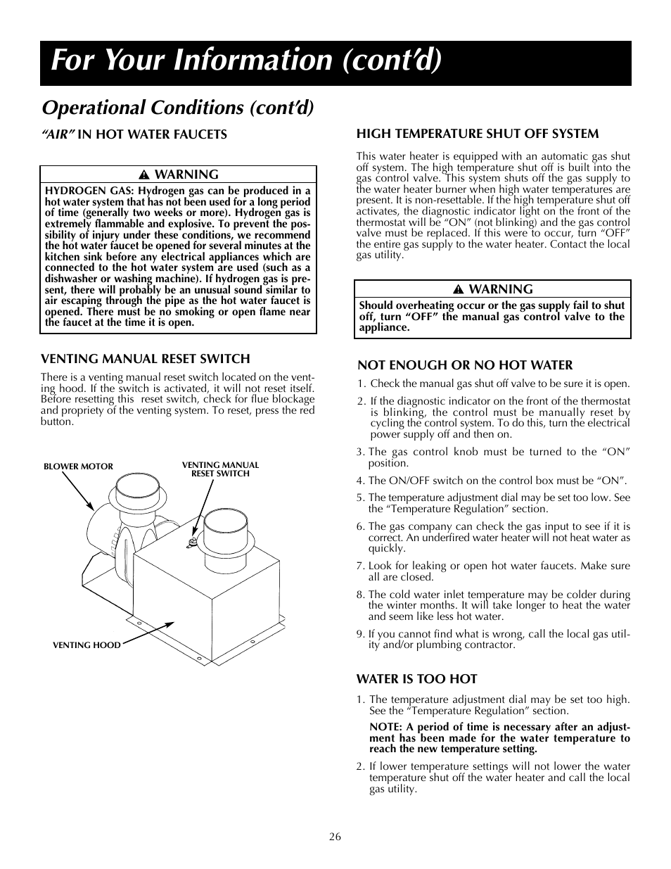 For your information (cont’d), Operational conditions (cont’d) | State SDV 75 70 NE/PE User Manual | Page 26 / 40