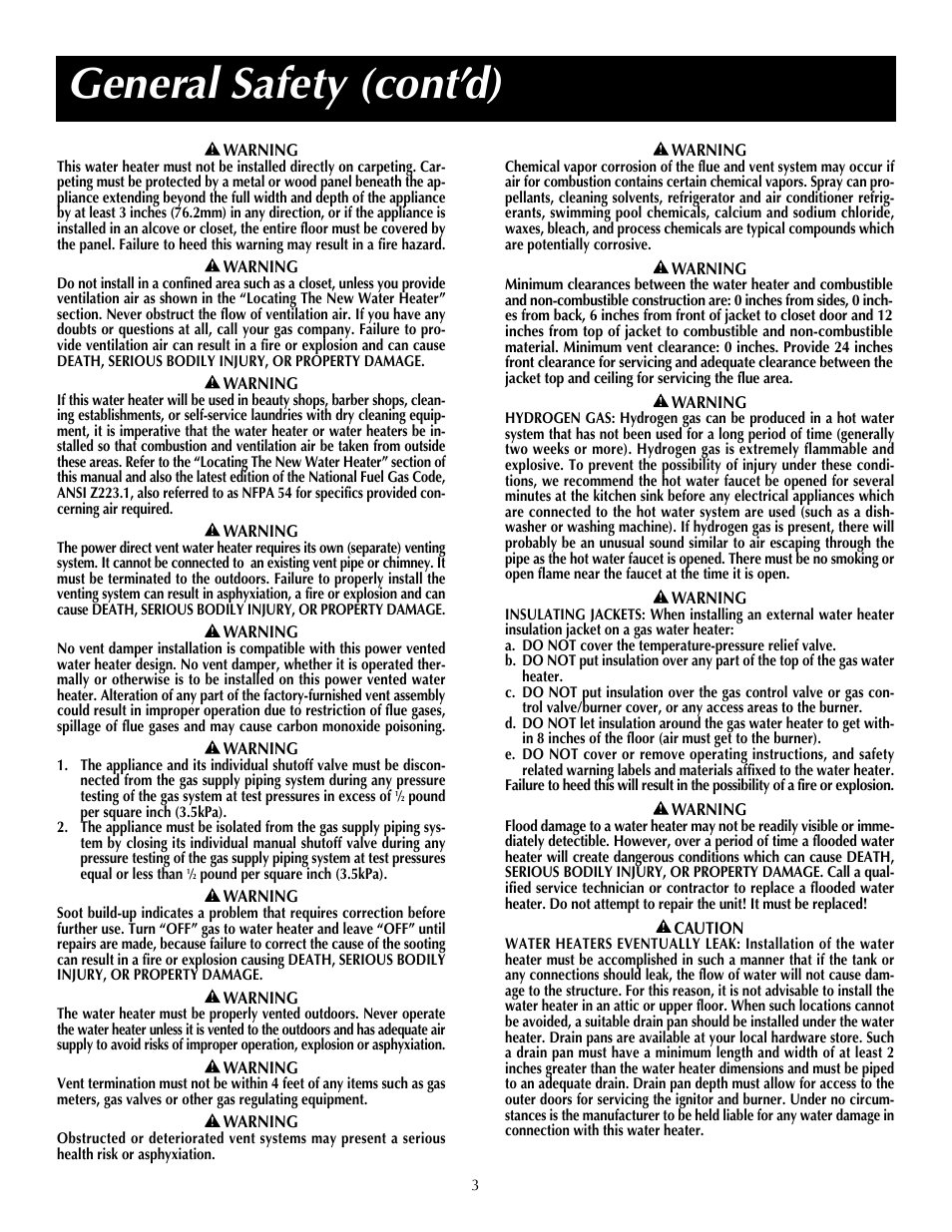 General safety (cont’d) | State SDV 75 70 NE/PE User Manual | Page 3 / 40