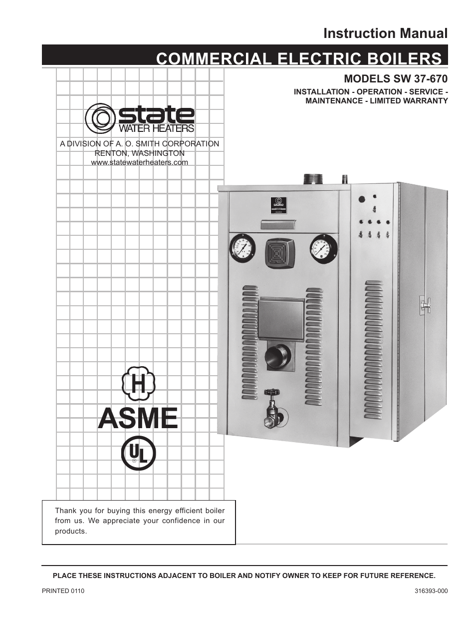 State SW 37-670 User Manual | 20 pages