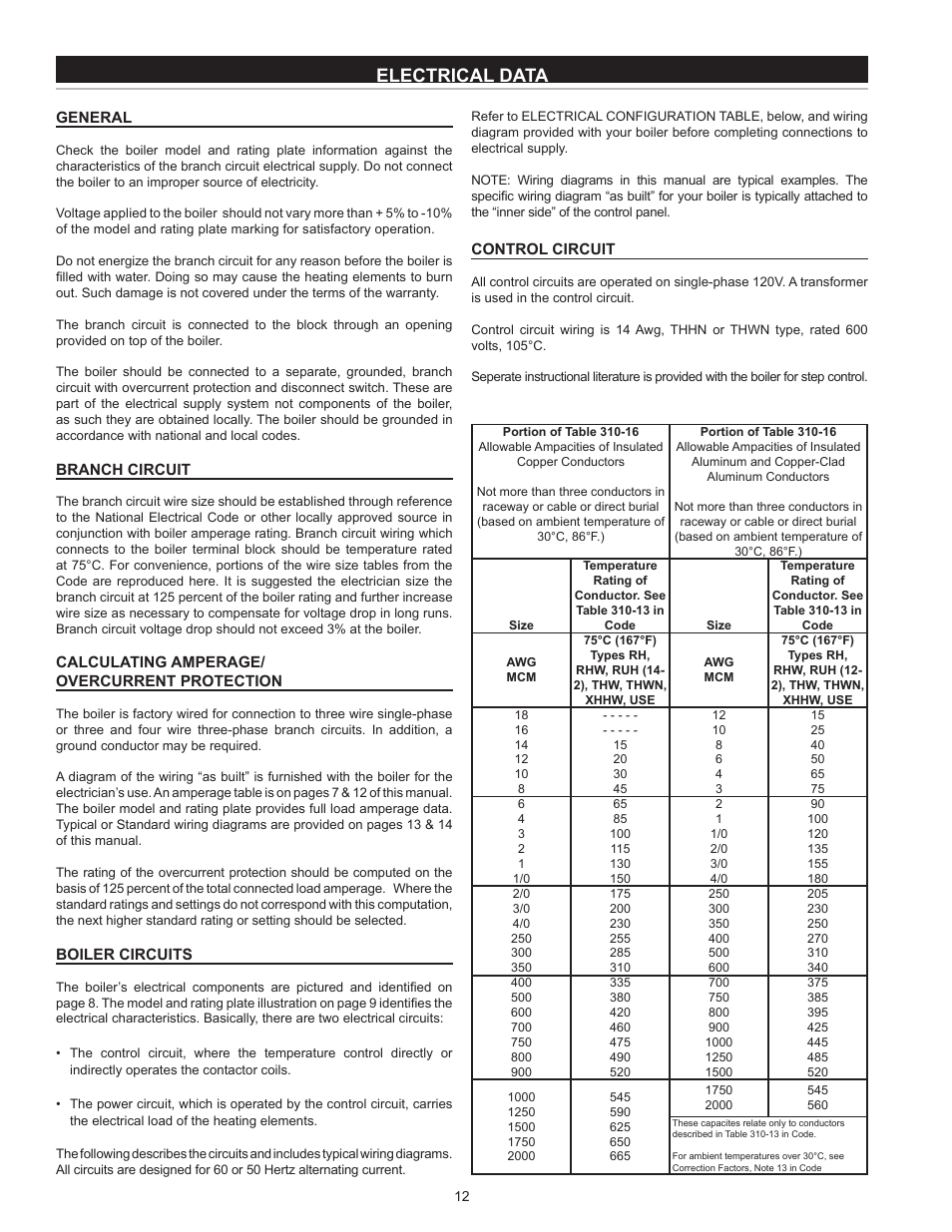 Electrical data | State SW 37-670 User Manual | Page 12 / 20