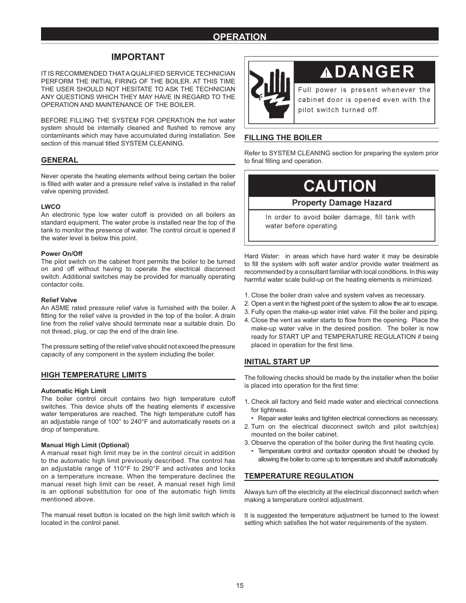 Operation important | State SW 37-670 User Manual | Page 15 / 20