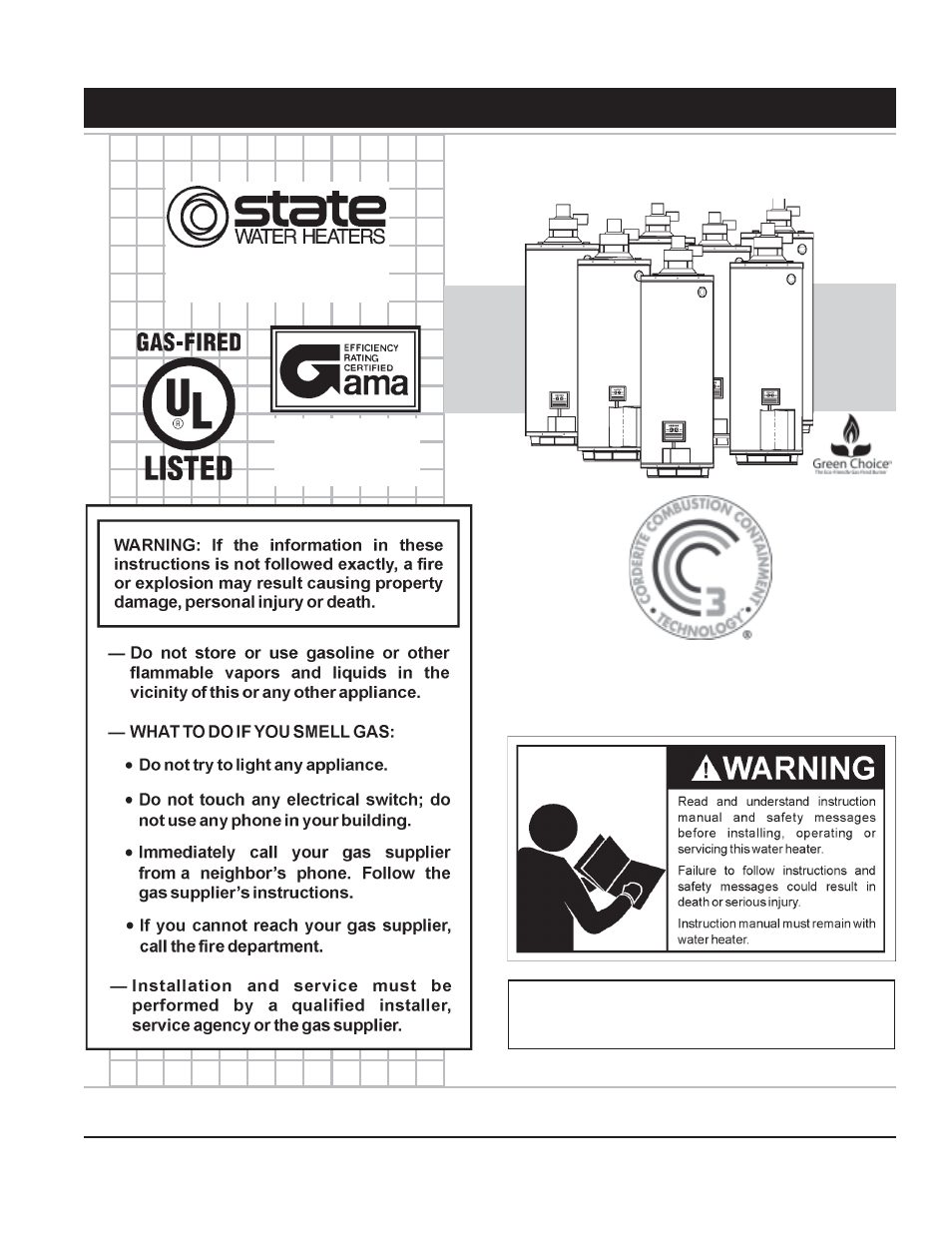 State Industries Residential Gas Water Heater User Manual | 32 pages