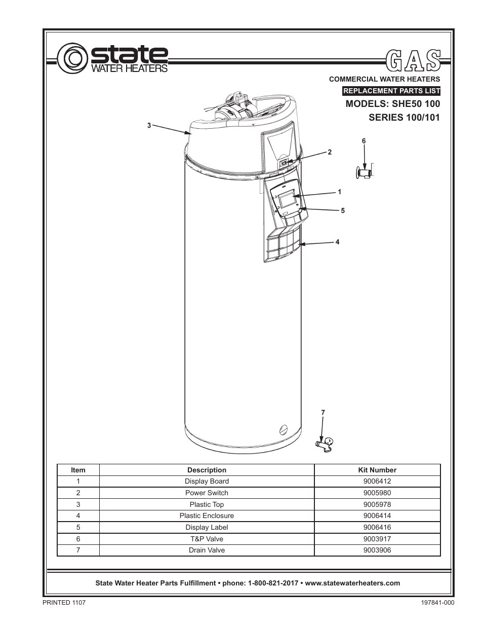 State Industries Series 101 User Manual | 4 pages