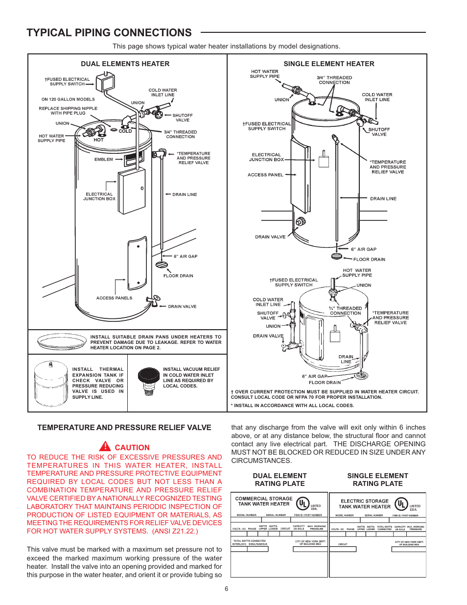 Typical piping connections | State Industries PCE 6-120 User Manual | Page 6 / 16