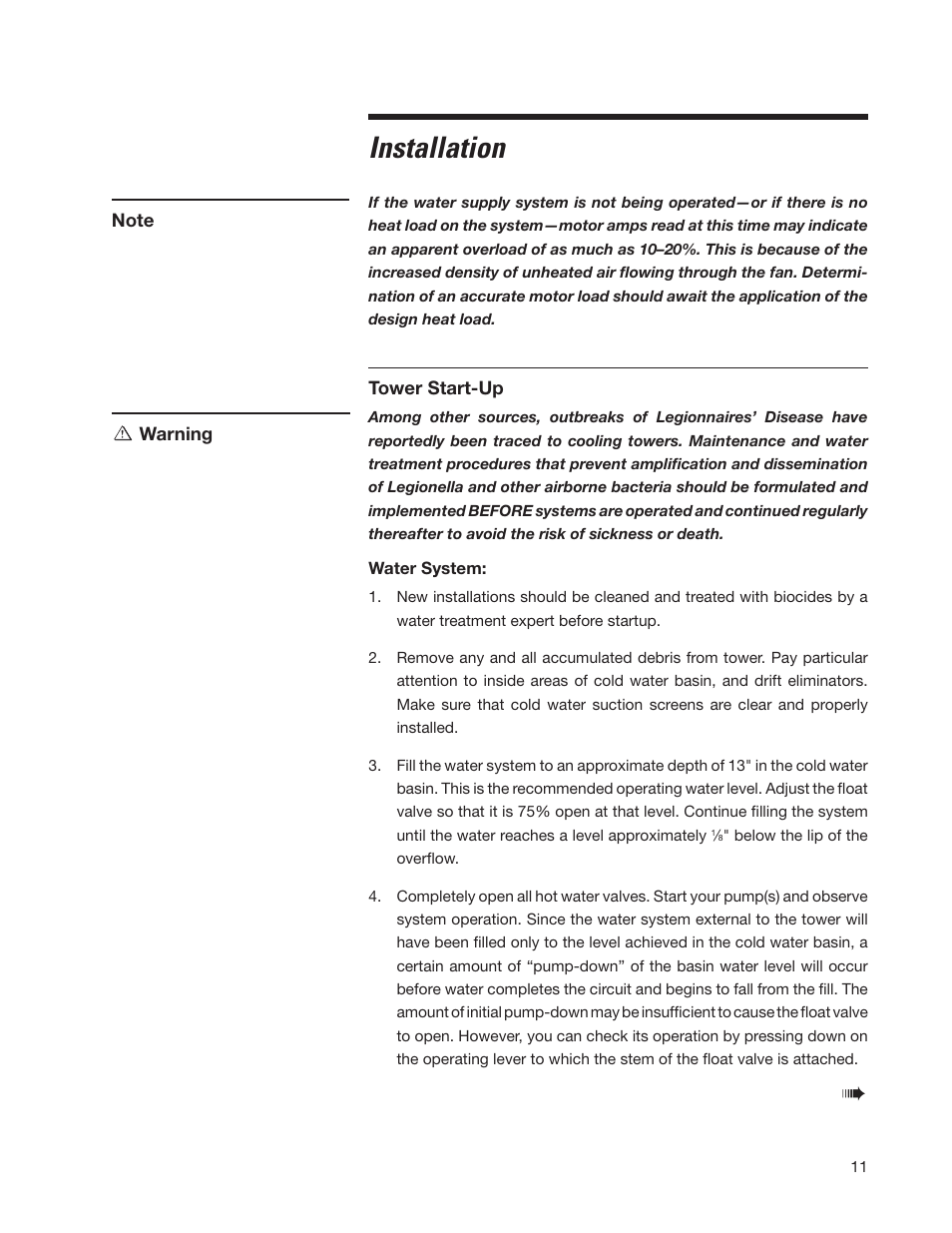 Installation | SPX Cooling Technologies CoolingTower Marley MCW User Manual | Page 11 / 28