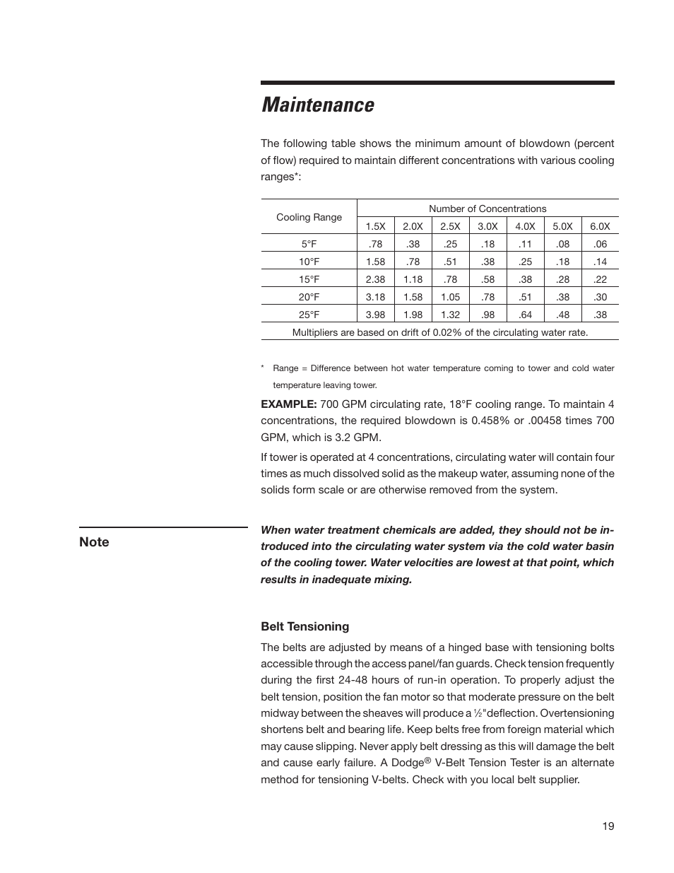 Maintenance | SPX Cooling Technologies CoolingTower Marley MCW User Manual | Page 19 / 28