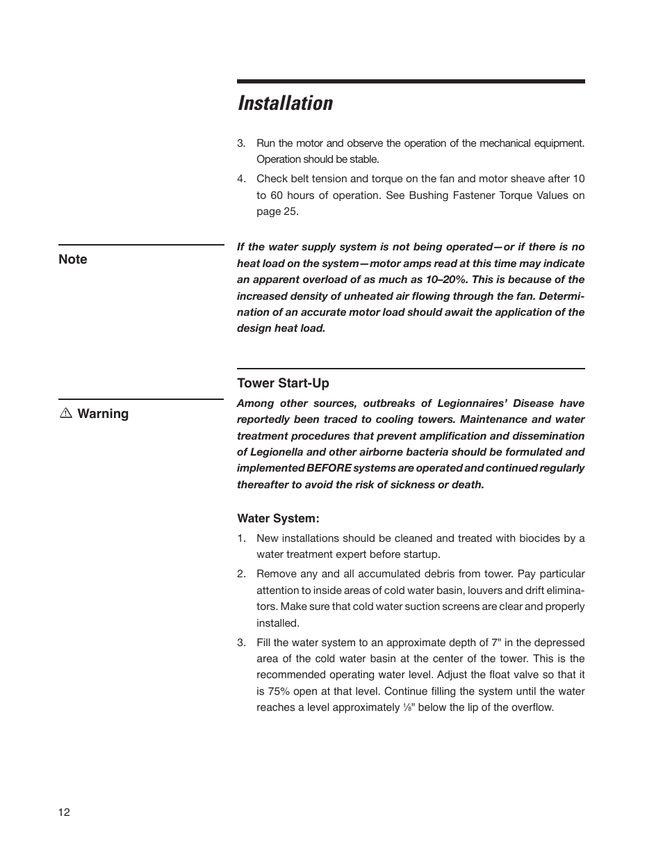 Installation | SPX Cooling Technologies Cooling Tower Marley MD User Manual | Page 12 / 40