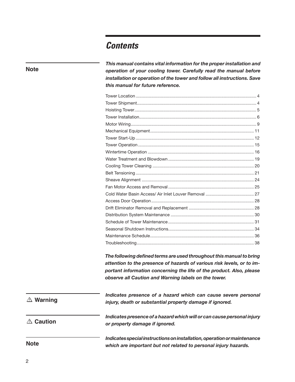 SPX Cooling Technologies Cooling Tower Marley MD User Manual | Page 2 / 40