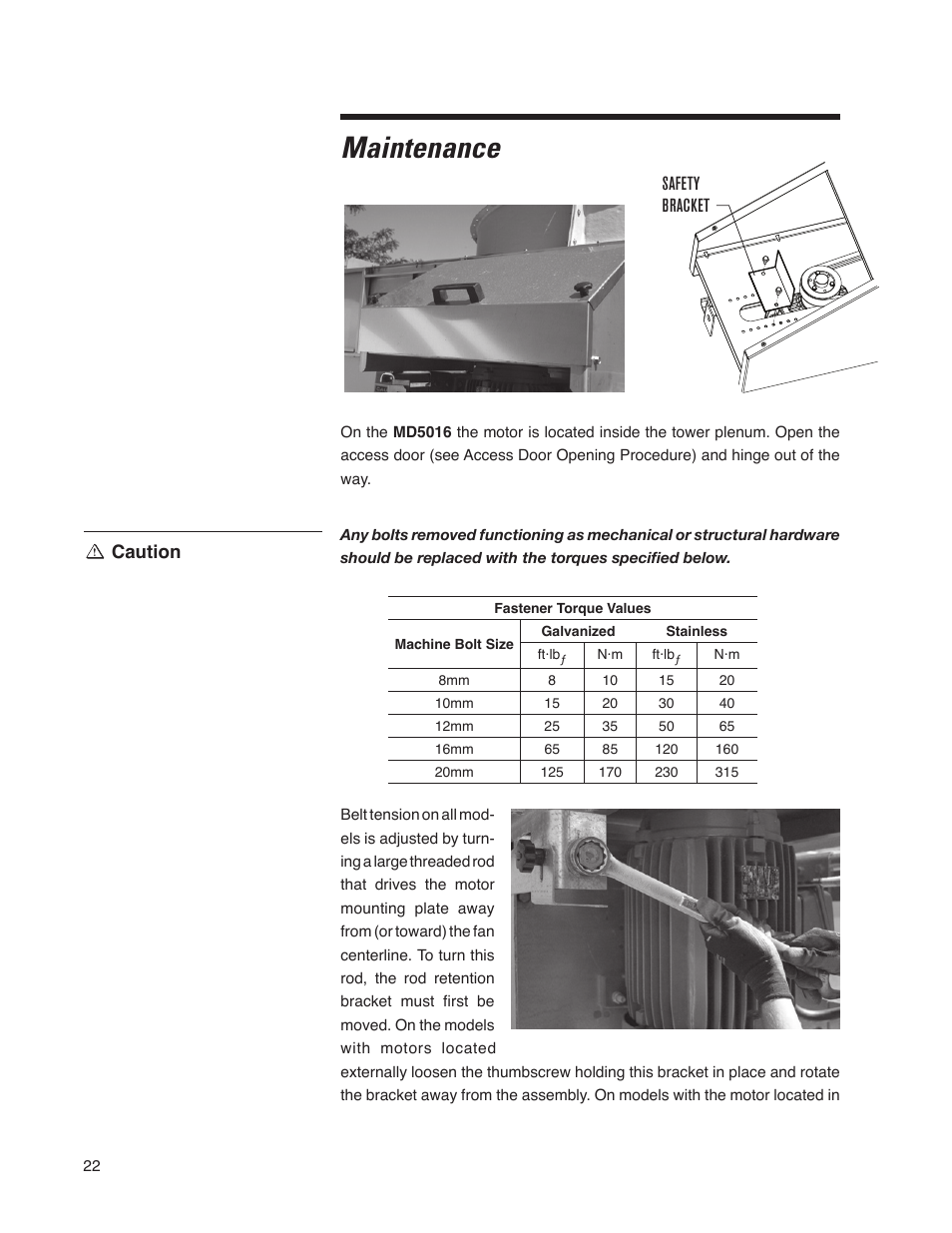 Maintenance | SPX Cooling Technologies Cooling Tower Marley MD User Manual | Page 22 / 40