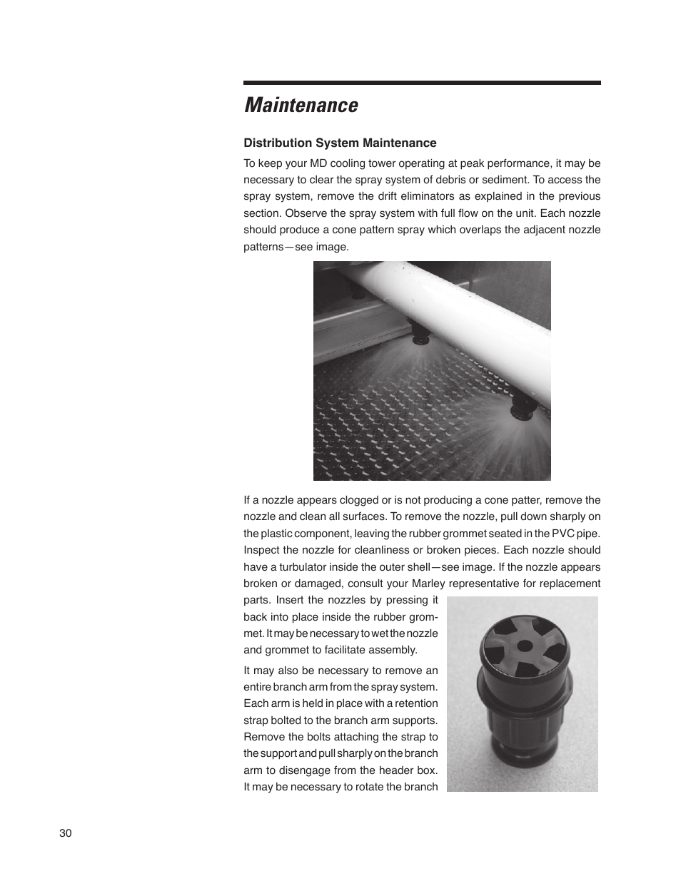Maintenance | SPX Cooling Technologies Cooling Tower Marley MD User Manual | Page 30 / 40