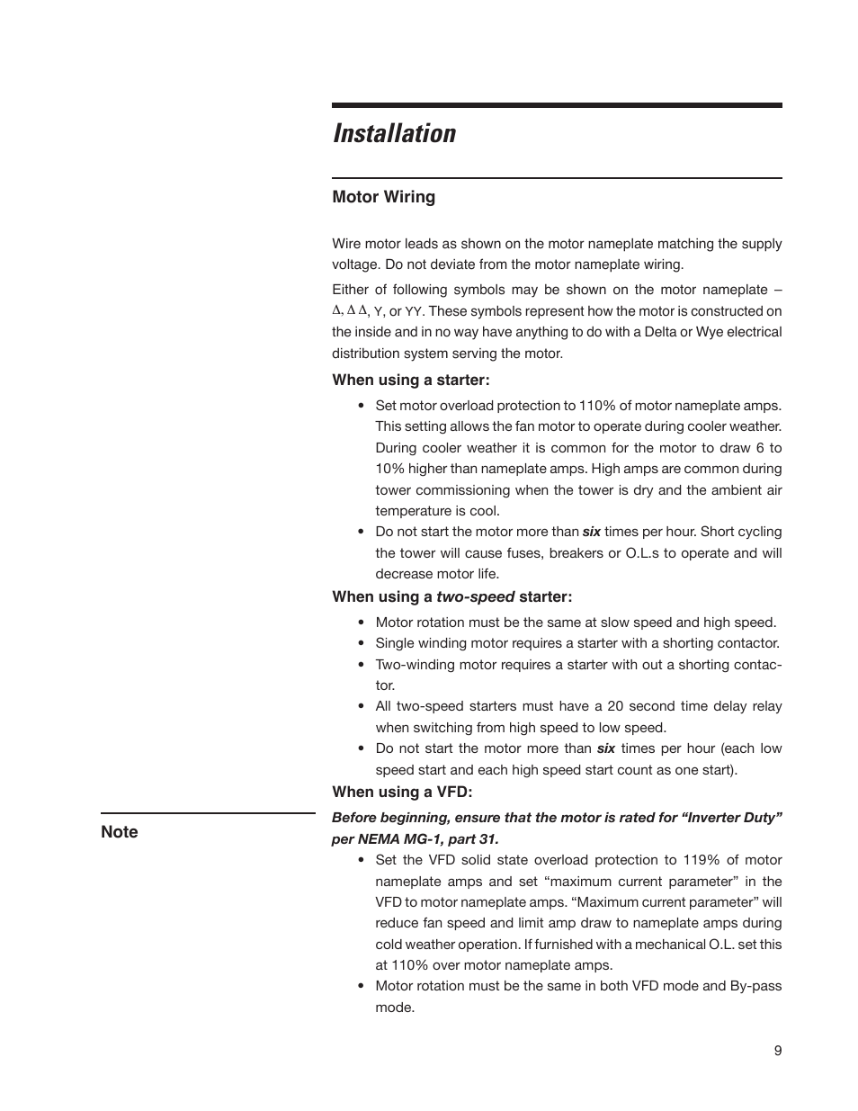 Installation | SPX Cooling Technologies Cooling Tower Marley MD User Manual | Page 9 / 40