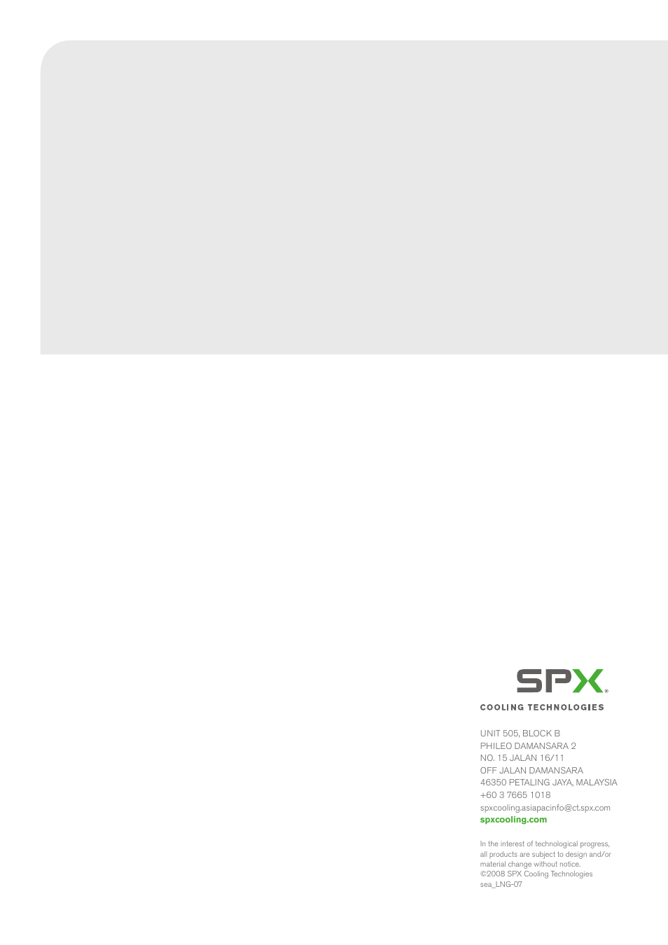 SPX Cooling Technologies Atmospheric Heat Vaporization Systems User Manual | Page 8 / 8