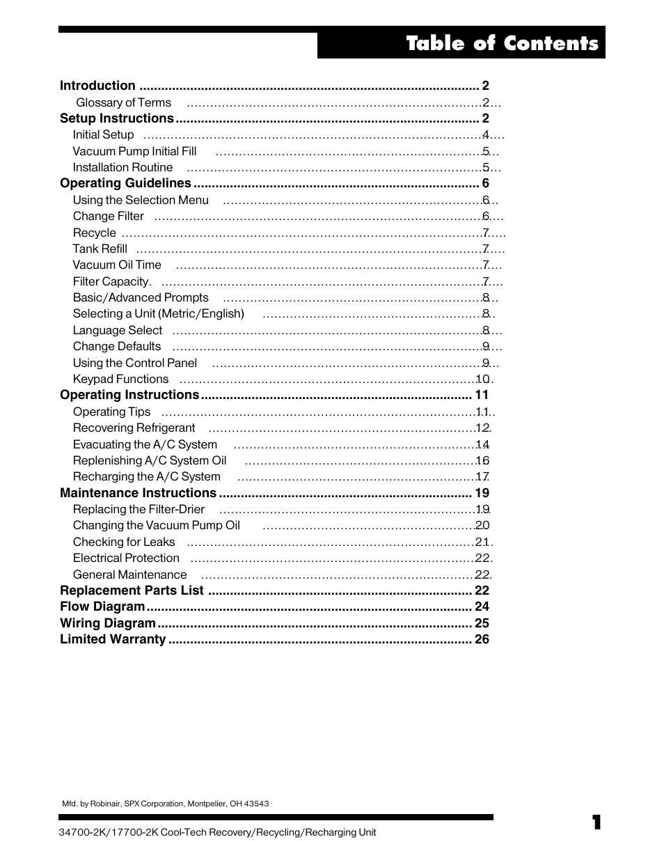 SPX Cooling Technologies ROBINAIR 17700-2K User Manual | Page 3 / 32