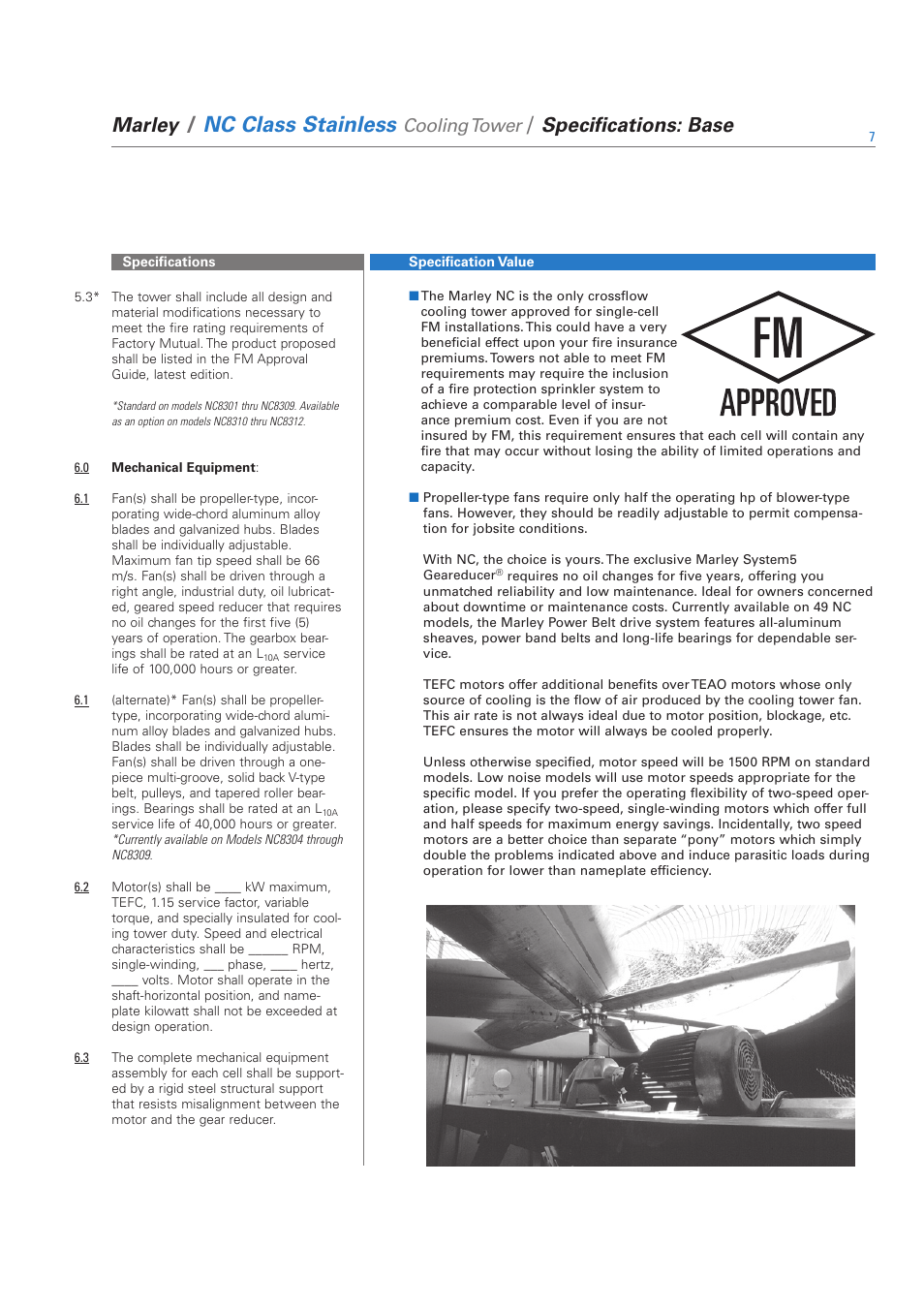 Nc class stainless, Marley, Specifications: base | Cooling tower | SPX Cooling Technologies SS-NC-08A User Manual | Page 7 / 24