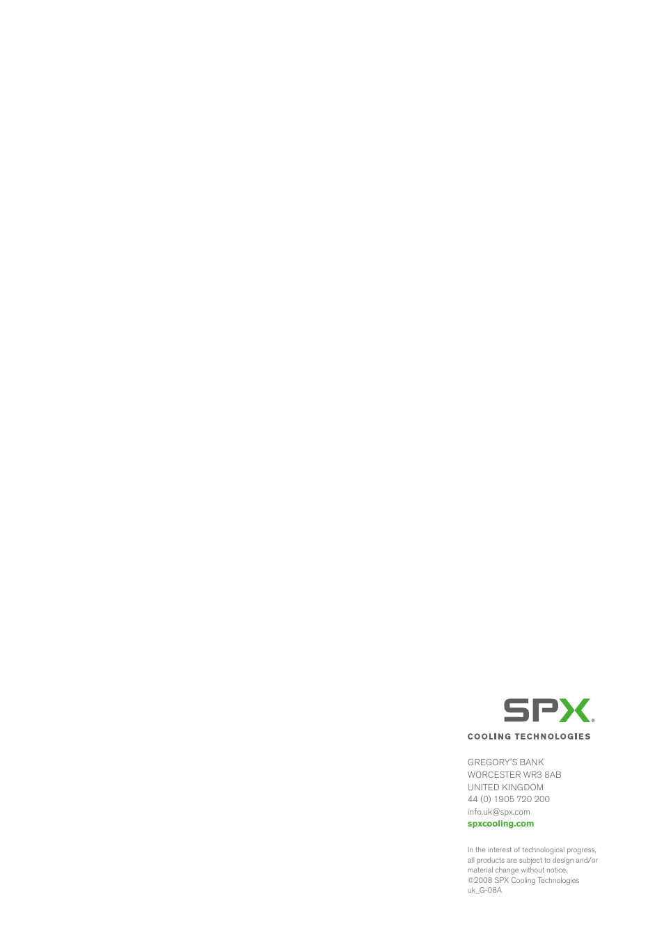 SPX Cooling Technologies G-08A User Manual | Page 16 / 16