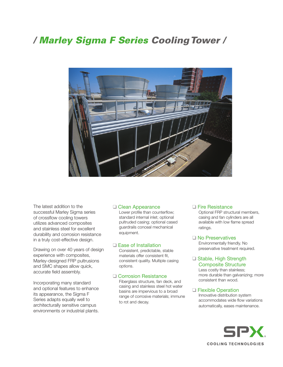 SPX Cooling Technologies Marley Sigma F Series User Manual | 2 pages