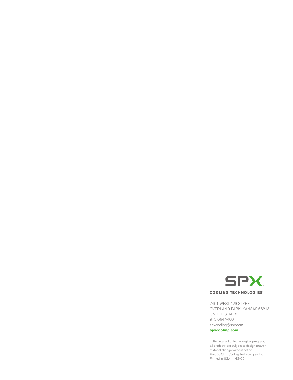SPX Cooling Technologies CoolingTower Marley MS User Manual | Page 12 / 12