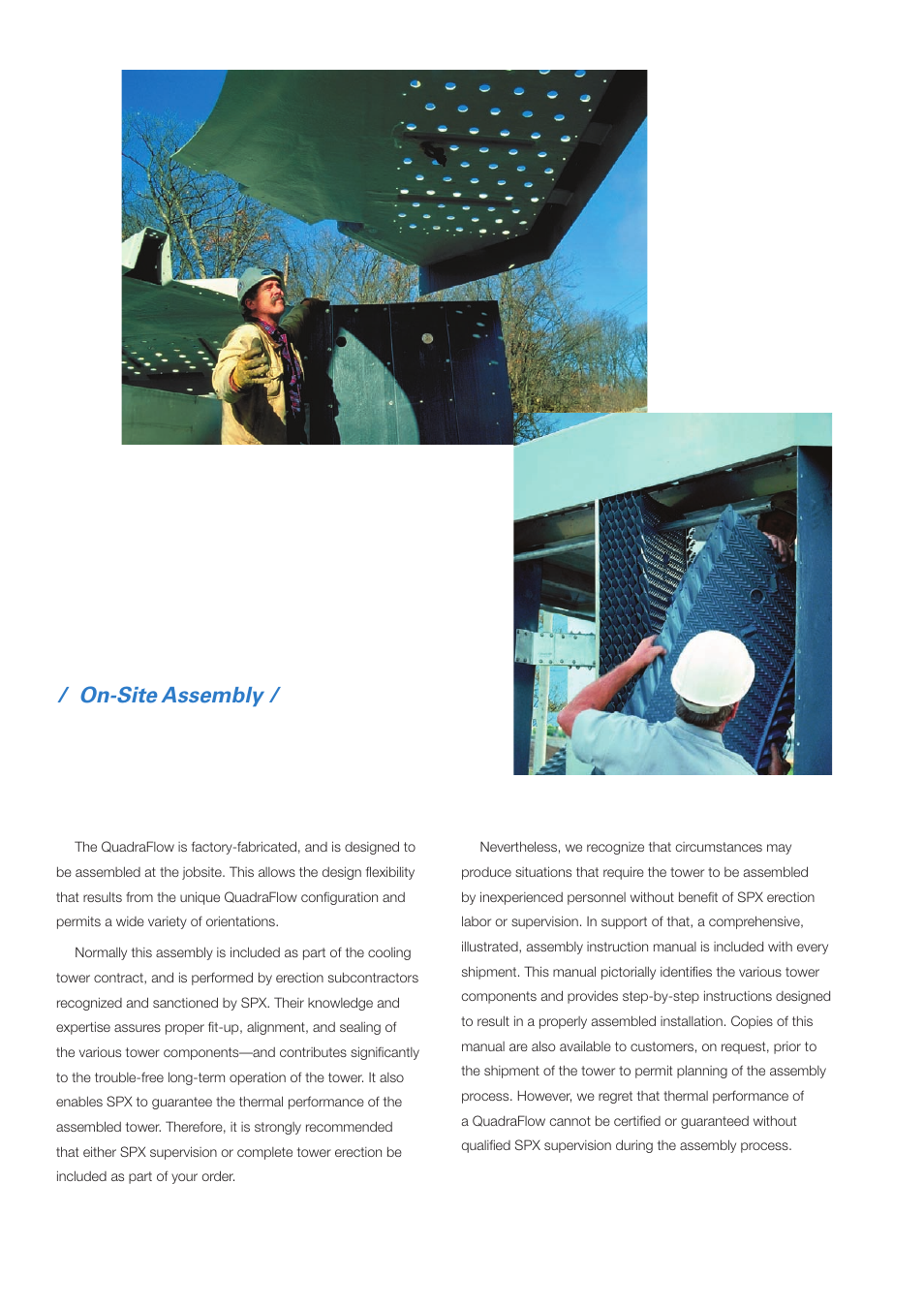 On-site assembly | SPX Cooling Technologies Marley QuadraFlow User Manual | Page 6 / 8