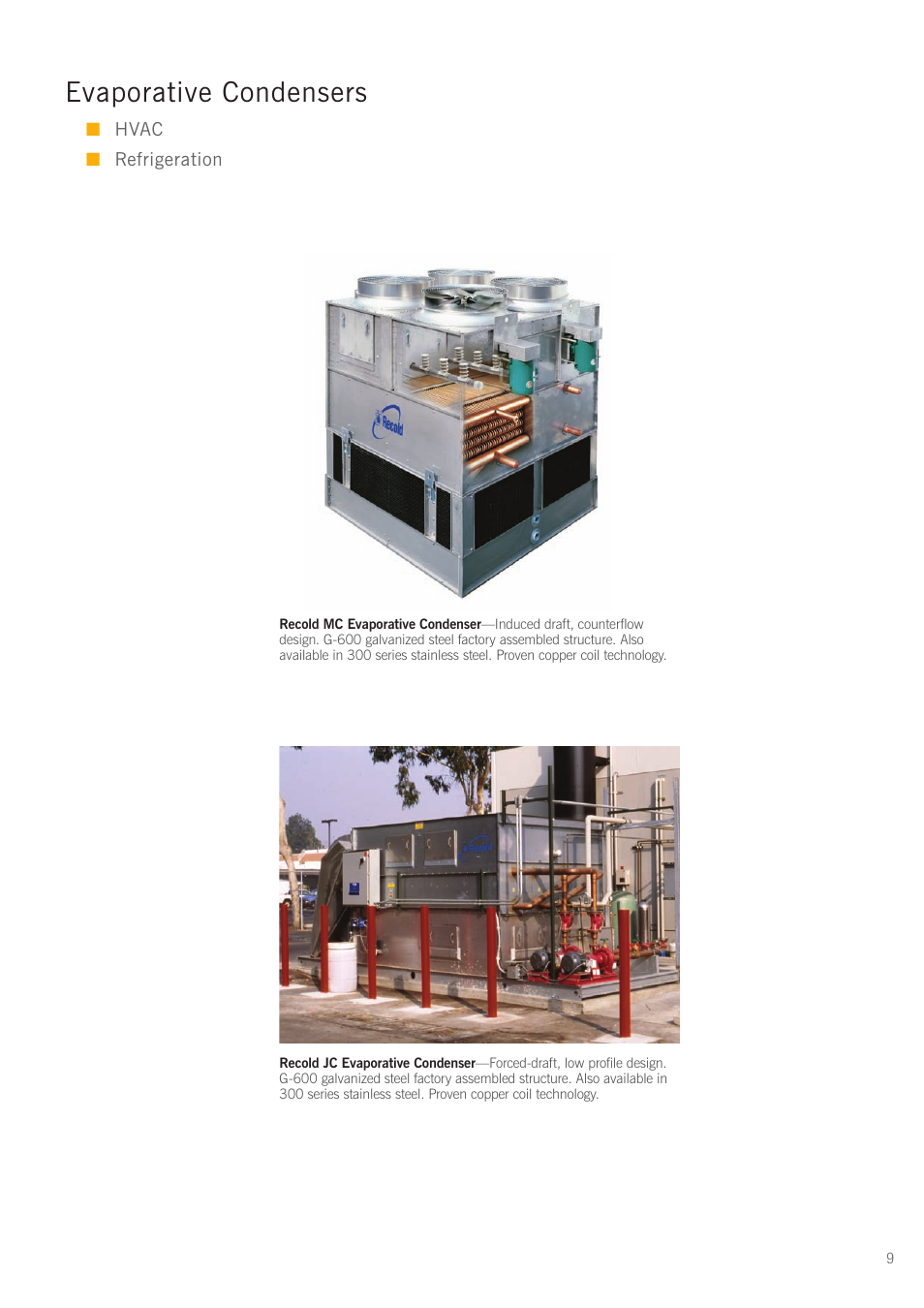 Evaporative condensers | SPX Cooling Technologies G-600 User Manual | Page 9 / 16