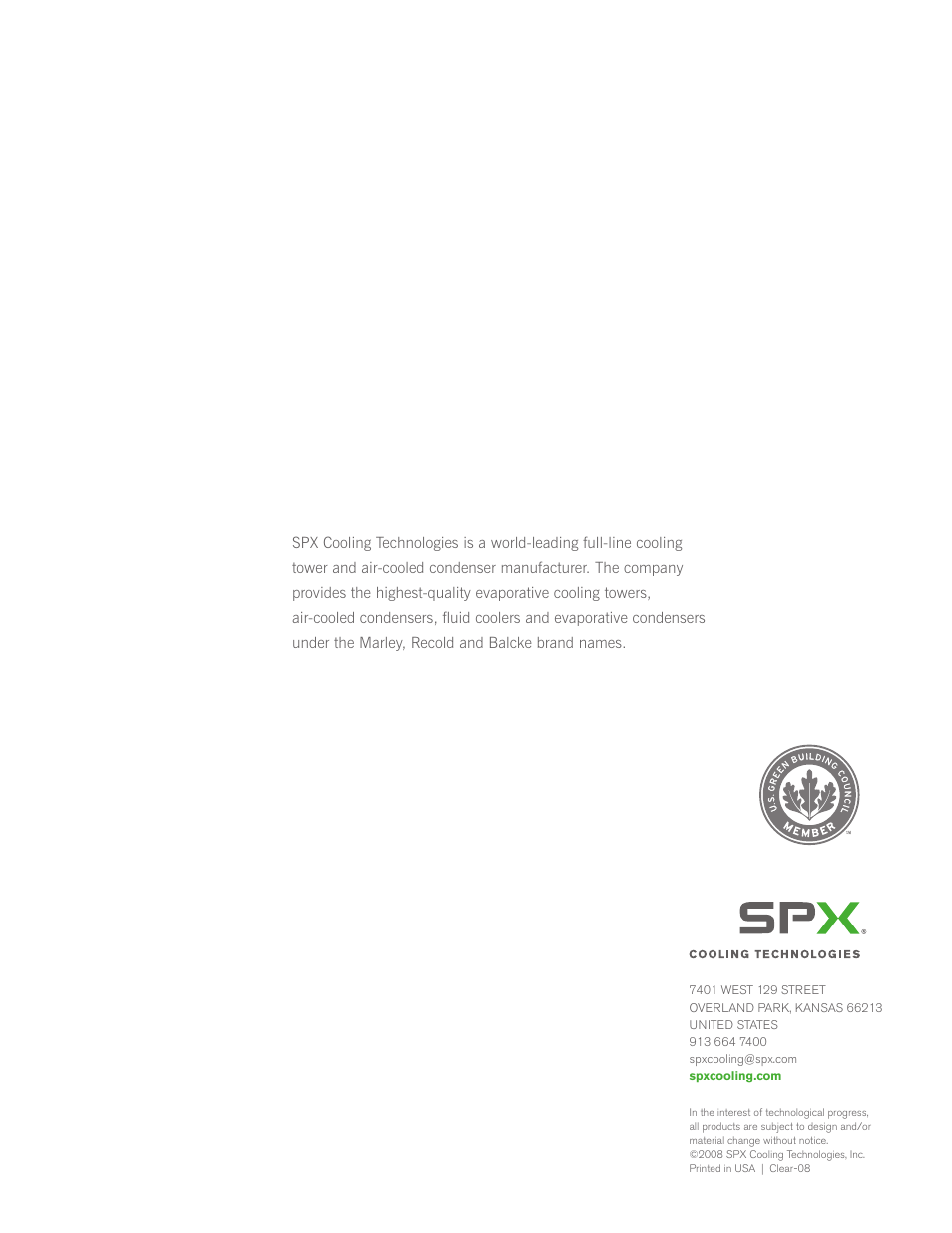 SPX Cooling Technologies Hybrid Cooling Towers User Manual | Page 4 / 4