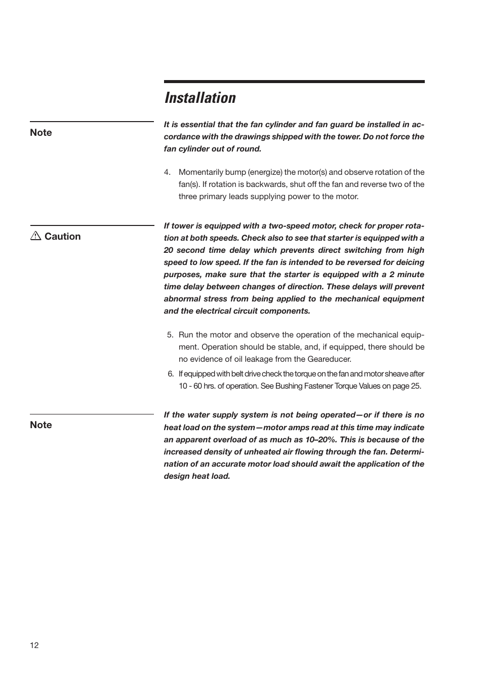 Installation | SPX Cooling Technologies MARLEY MH MHF705 User Manual | Page 12 / 36