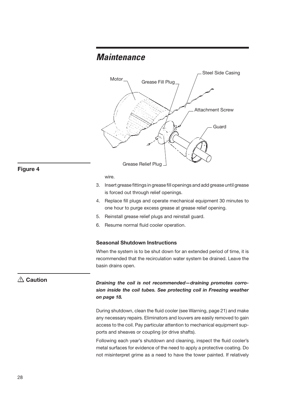 Maintenance | SPX Cooling Technologies MARLEY MH MHF705 User Manual | Page 28 / 36