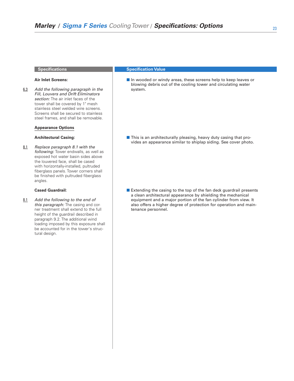 SPX Cooling Technologies Evaporative Air Cooler FSIG-TS-08A User Manual | Page 23 / 30