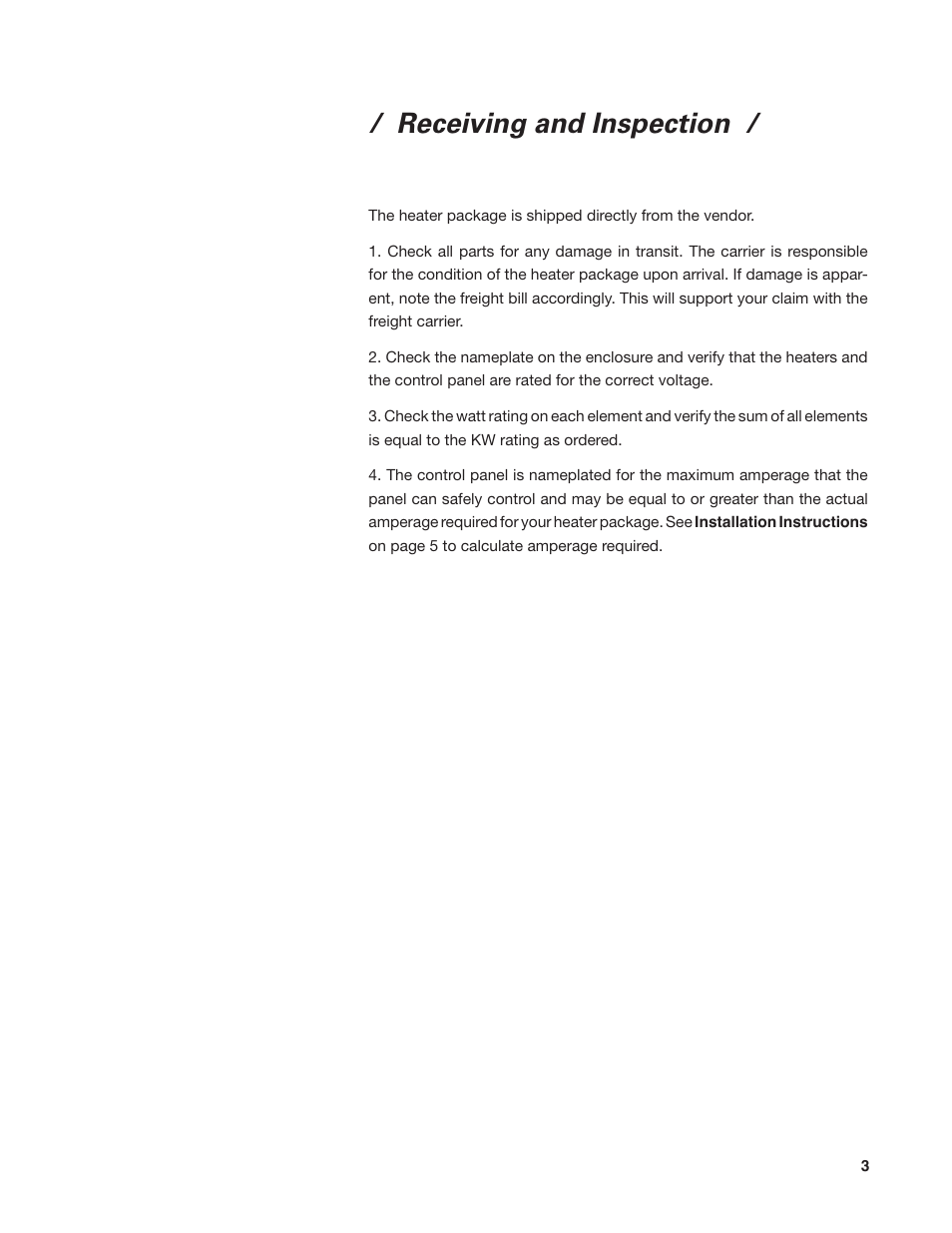 Receiving and inspection | SPX Cooling Technologies 92-1322C User Manual | Page 3 / 16