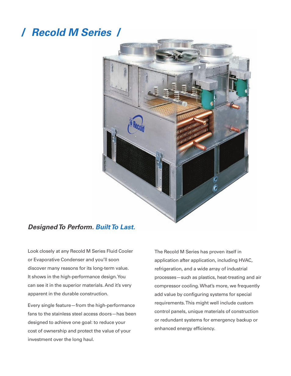 Recold m series | SPX Cooling Technologies Fluid Cooler-Evap Condenser Recold M User Manual | Page 2 / 4