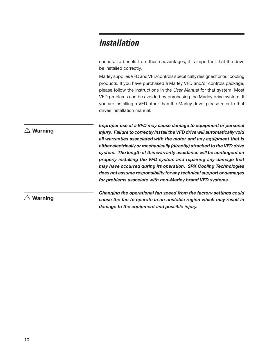 Installation | SPX Cooling Technologies Fluid Cooler Marley MC User Manual | Page 10 / 32