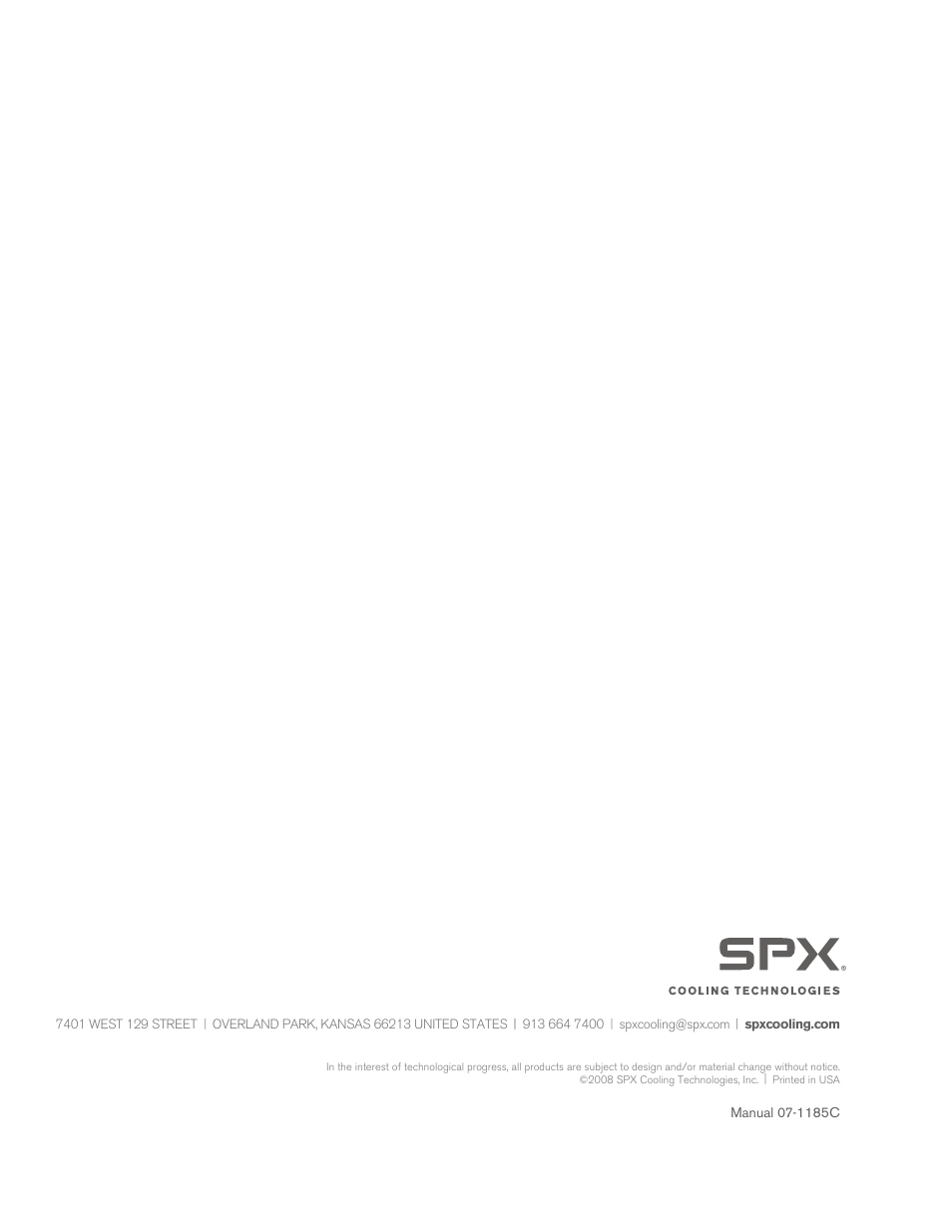 SPX Cooling Technologies Fluid Cooler Marley MC User Manual | Page 32 / 32